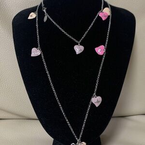 Vivienne Westwood Pink and Silver Heart Necklace